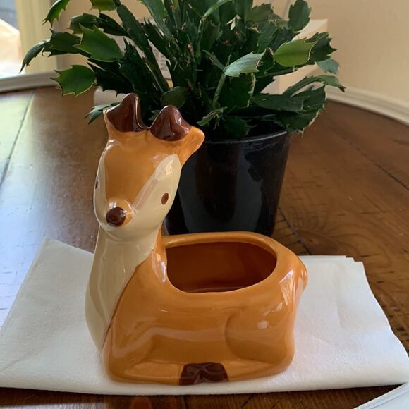 Vintage Other - Vintage Hand Painted Deer Planter. Cute for succulents or plants window‎ decor